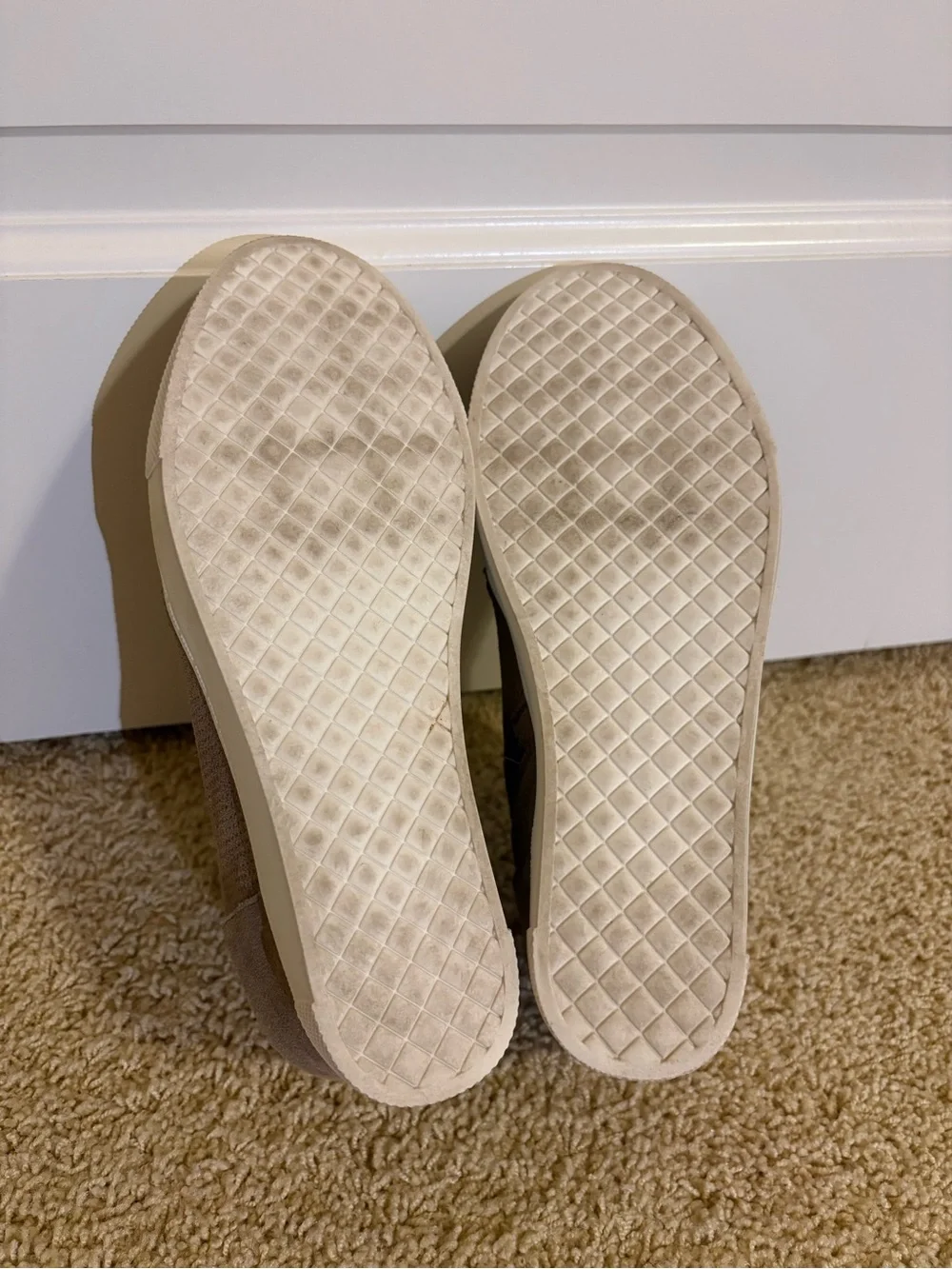 Steve Madden Taupe Perforated Wedge Sneakers